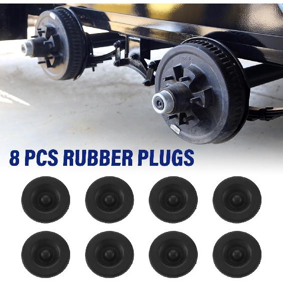 4 PCS 2.44'' Trailer Hub Dust Cap Trailer Axle Grease Cap With 8 Rubber Plugs, Steel Wheel Bearing Dust Caps Fit For Most Standard 5200 To 6000 Pound