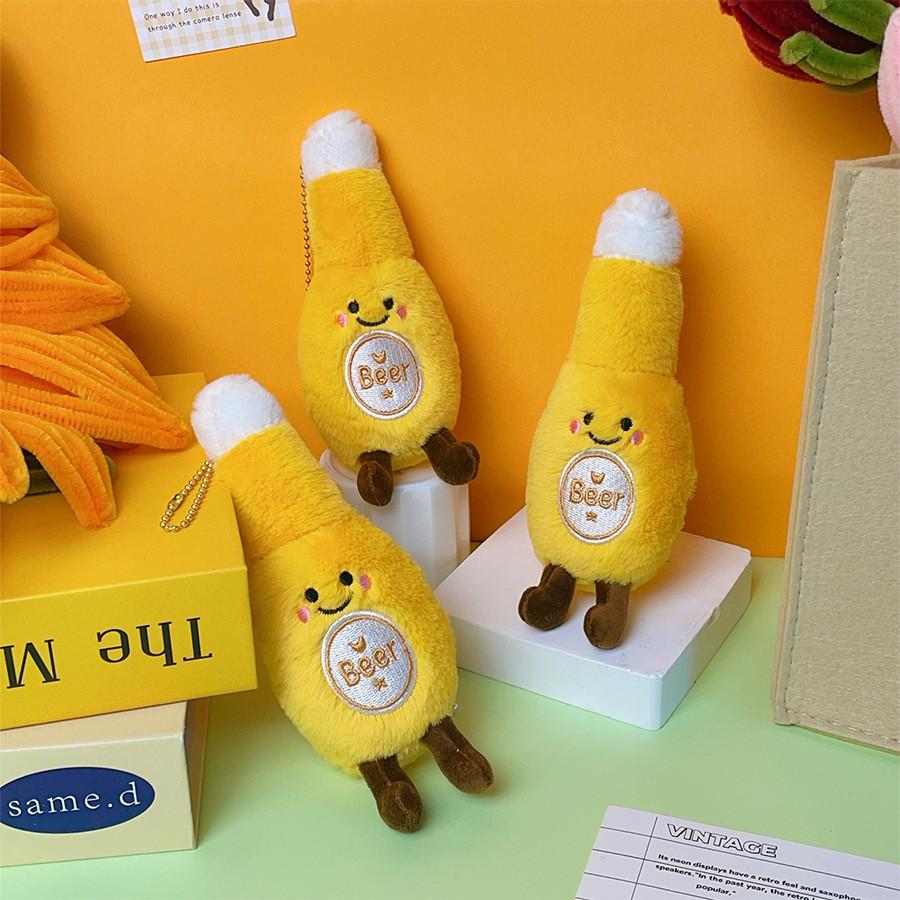 Beer Bottle Plush Doll Keychain Soft Toy For Kids And Adults Gift