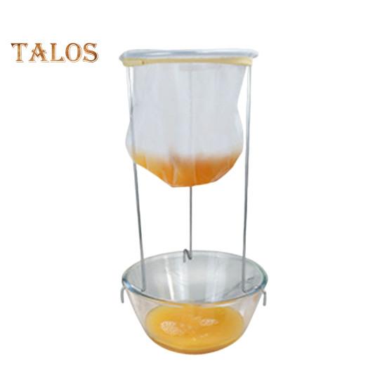 Stainless Steel Jelly Strainer Stand with Nylon Reusable Filter Bag Stable Triangular Design Kitchen Filter Holder for Nut Milk Juices Cheese Yogurt
