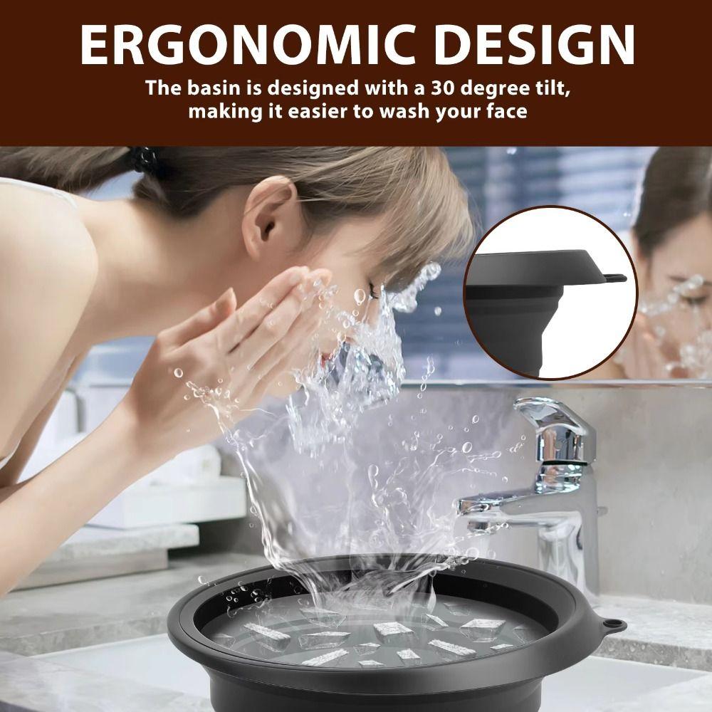 Large Ice Folding Basin Built-in Ice Tray Ice Water Facials Bowl Facials Plunge Washbasin  Travel