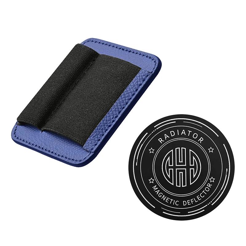 JCALLY Magnetic Leather DAC Case DAC Pocket with Elastic Card Holder MagSafe Magnetic Leather Phone Case Clip Phone Accessories синий