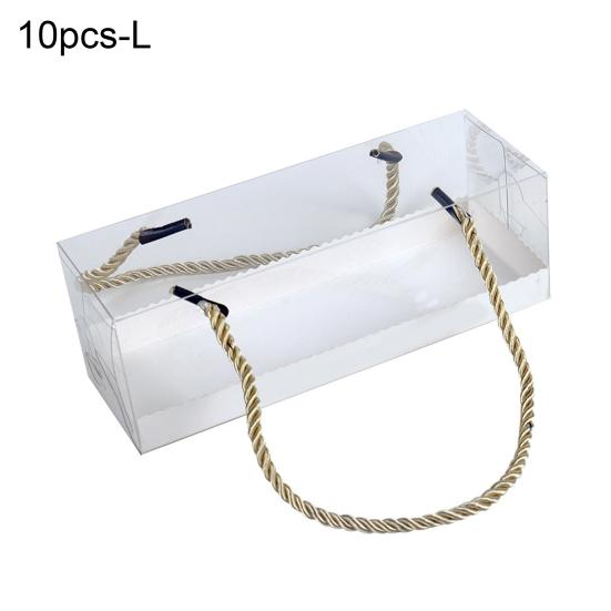 10 Stück transparente Gebäckboxen, rechteckig, tragbar, TEP-Sandwich-Dessert-Display, Lebensmittelaufbewahrungshalter für Party