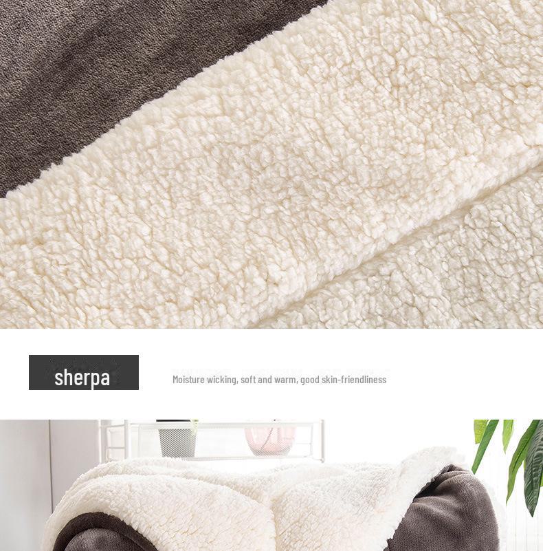 New Double-Layer Thick Lambskin Leisure Blanket for Sofa or Office Nap