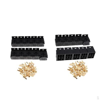 20pcs 5 Pin Car Electronic Relay Socket Terminal Case Holders Universal