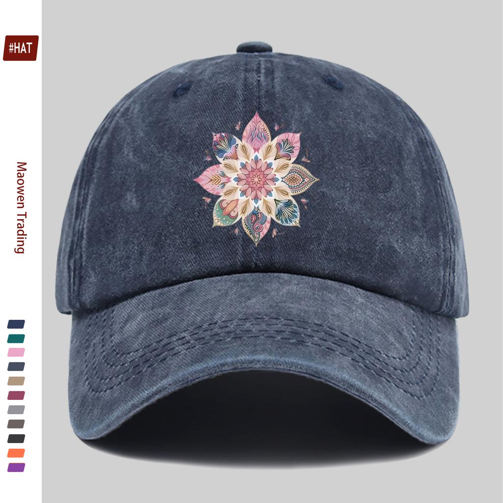 Pc Pcs for Men Womens Vintage Mandala Floral Trucker Cap Adjustable Snapback Baseball Hat with ShortSleeve Mandala Print