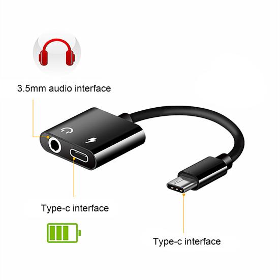 Audio Converter Multifunctional Hot Swap 2 Quick Transmission In 1 Type-C Phone Plug