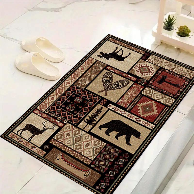 Cabin Wildlife Carpet Rug for Living Room Bedroom Home Sofa Decoration,Kids play Non-slip Floor Mat