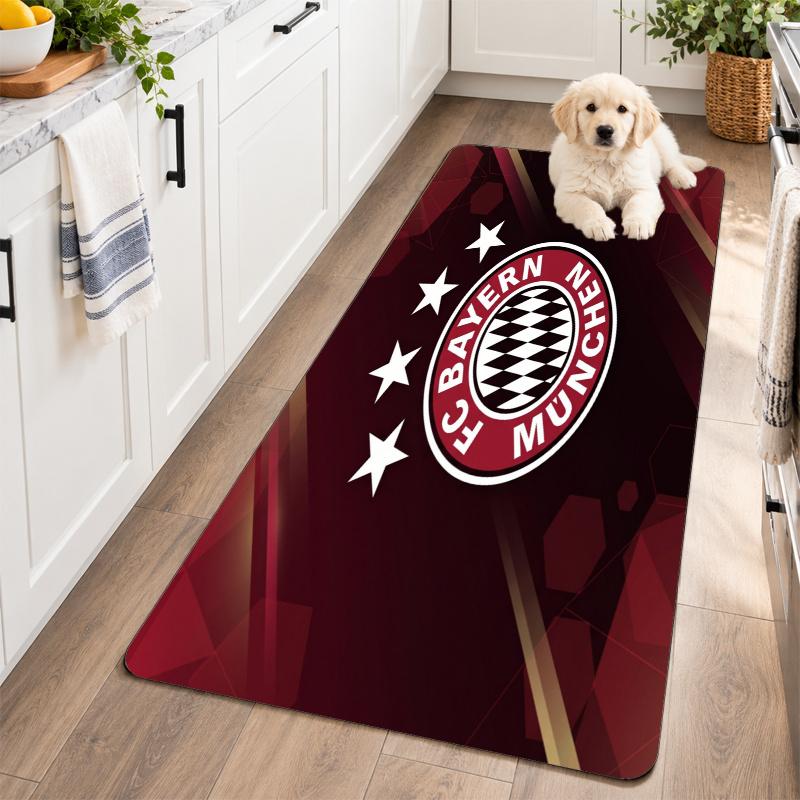 Flannel Kitchen Mat Bayern Munich Soft Area Rug Non Slip Floor Carpet Home Decoration