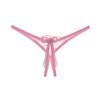 Sexy Women Bow See-through Lace G-String Crotchless Low Rise Elastic Underwear