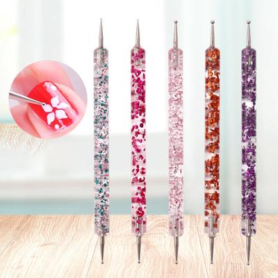 Doppelkopf-Nagel-Punktierstift, farbenfroh, Mini, einfach zu verwendende Nageldesigns, doppelseitiges Zeichen-Maniküre-Werkzeug