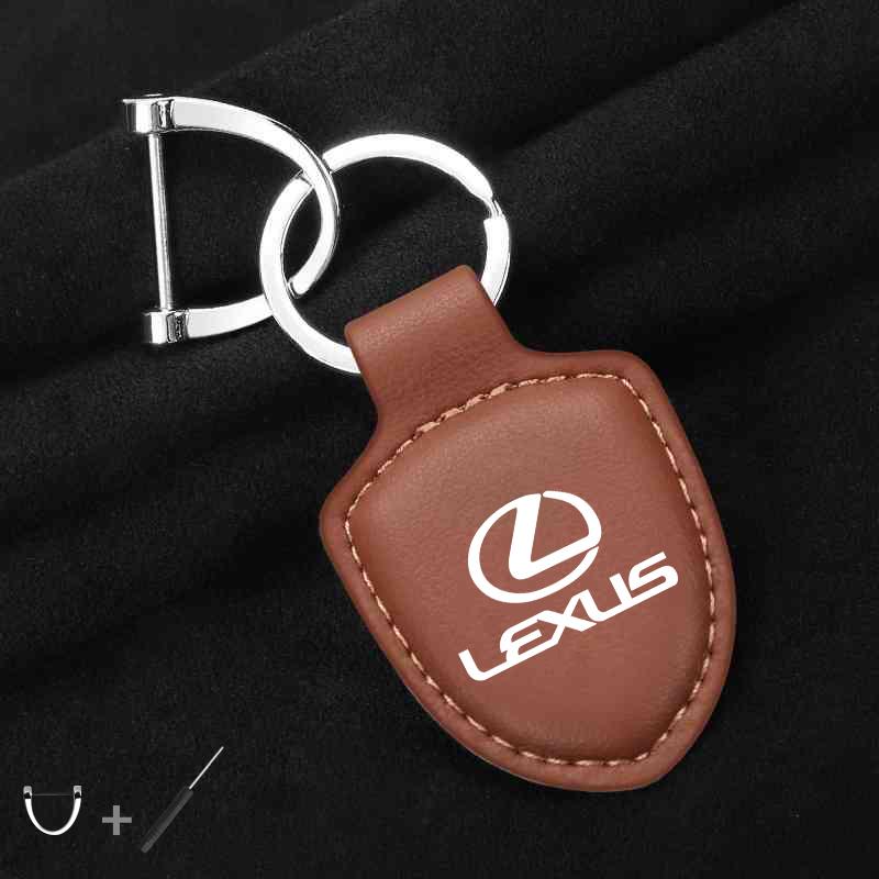 

For Lexus RX330 Fsport IS200 IS250 RX350 GX NX300h Ct200h Accessories Car Shield Leather Keychain Key Ring Pendant Holder Gift коричневий