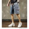 Men's workwear denim shorts 2026 new summer thin loose large size mid-length pants trendy wear-resistant five-point pants