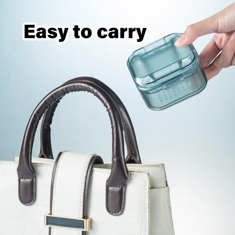 Leakproof Retainer Box Hygienic Travel Denture Container Compact Lightweight For Daily Use