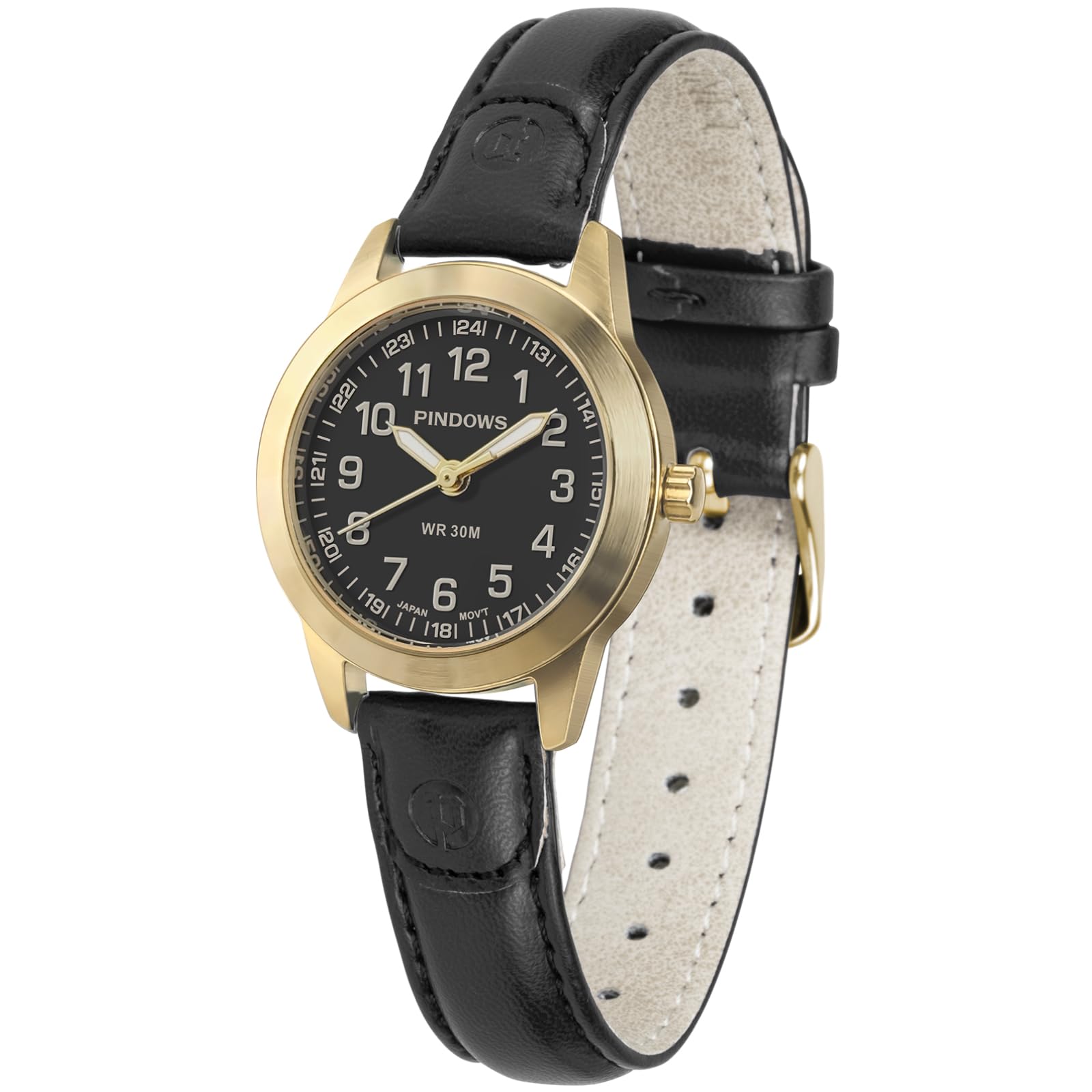 

Женские часы PINDOWS, Элегантный аналоговый кварцевый дизайн с кожаным ремешком, Водонепроницаемые модные часы для платья со светящимся циферблатом для легкого чтения