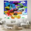 Custom Name Smiling Critters Print Tapestry, Backdrop, Easy Setup, Ideal for Bedroom, Office & Living Room, with Aesthetic Wall Hanging Decor.