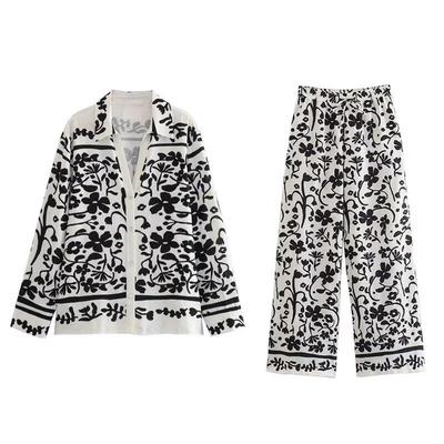 2026 European & American Holiday Style Linen Shirt + Wide-Leg Pants Set