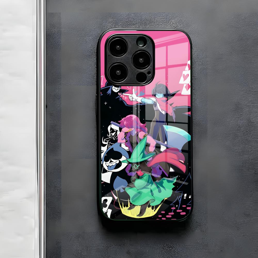 

Game D-D-Deltarune Phone Case For IPhone 17 Air 16 E Pro Max 15 14 13 Mini 12 Pro 11 Max Plus Black Glass Cover iPhone 12