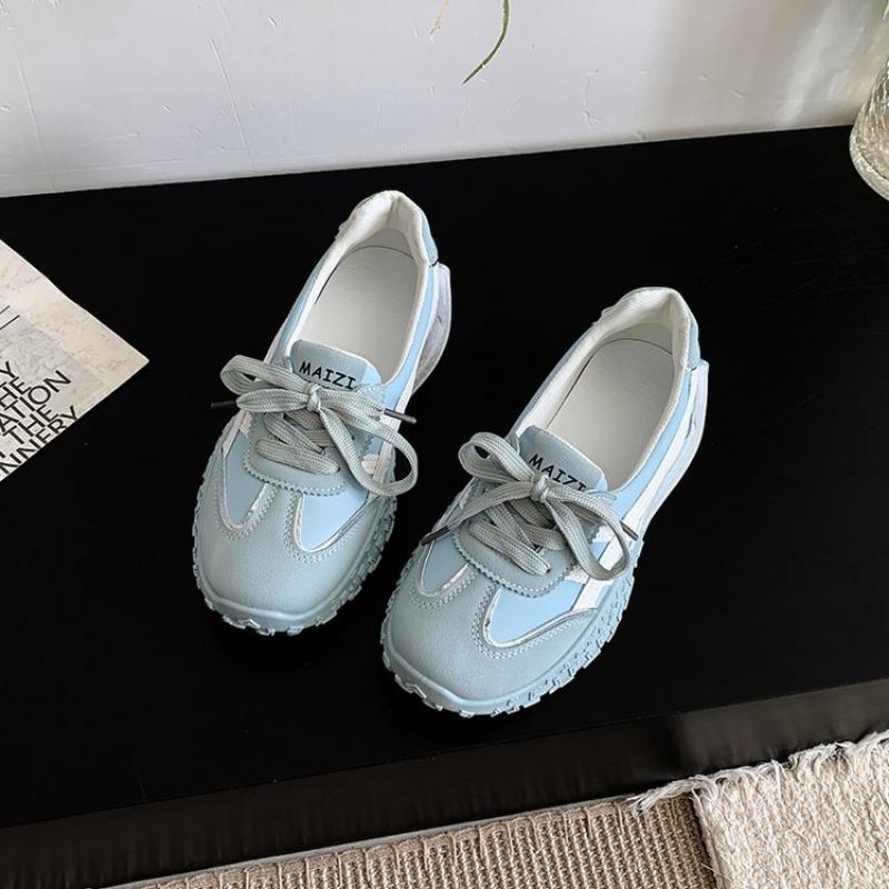 Street Shot Platform Sports Shoes Summer New Light Mouth Lace-up Running Shoes College Style Color Matching