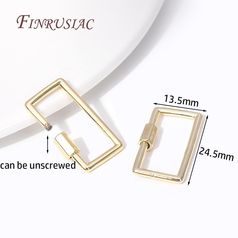 

DIY Handmade Jewelry Carabiner Clasps 14k Gold Plated Heart/Oval Shape Spiral Screw Clasp For Making Necklace Chain Fasteners 2 Piece