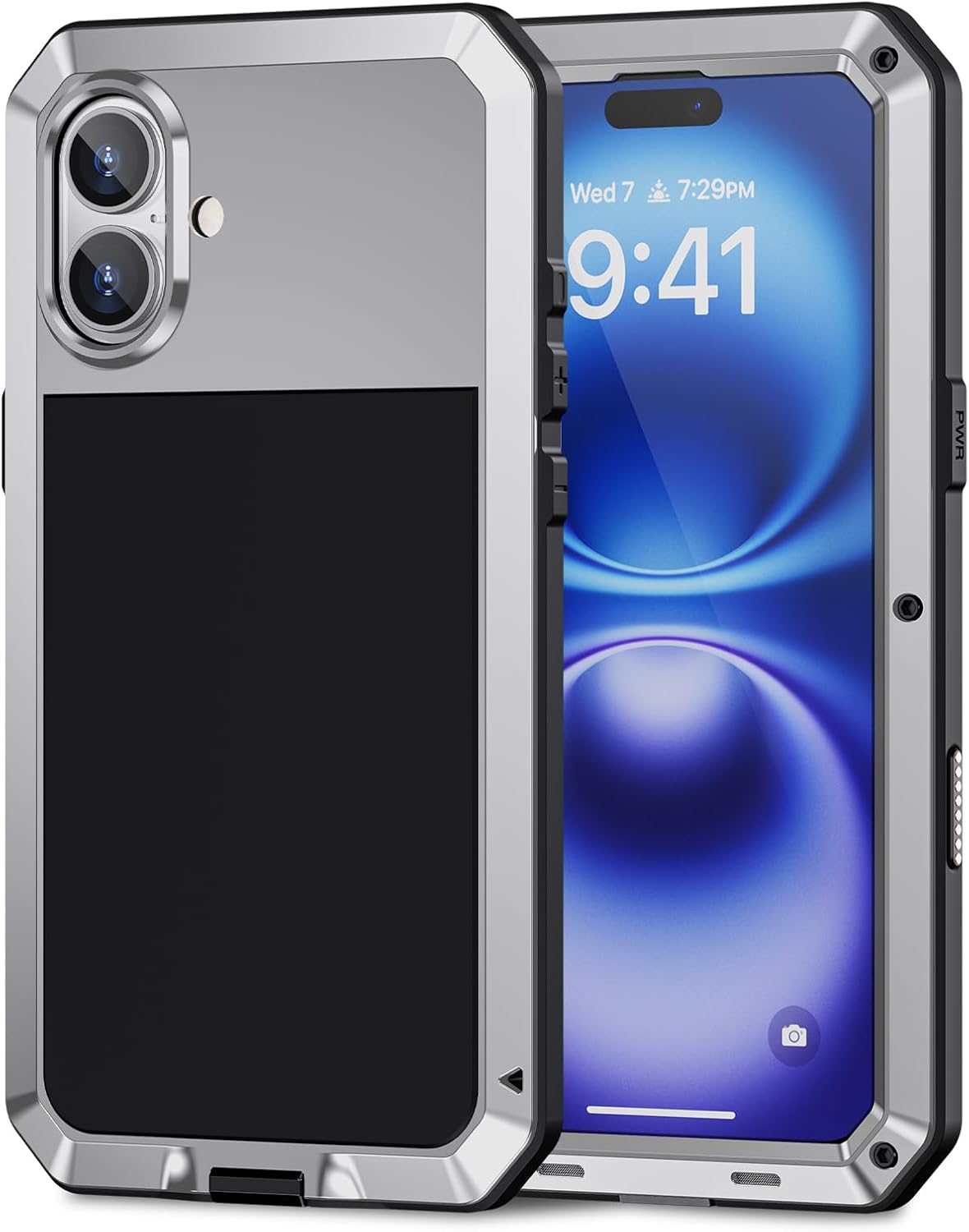 

Чехол для iPhone 17 Air XS XR 7 8 Plus 11 12 13 14 15 16 Pro Max 16e Plus Металлический Сверхпрочный Ударопрочный Прочный Чехол Стекло Экран Aluminum&Case & Screen Protector&iPhone 15 Pro Max серебряный