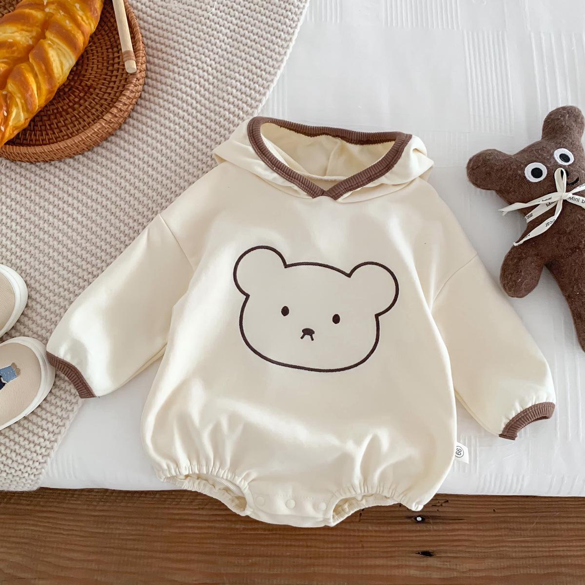 

Весенне-осенний мультяшный ромпер с капюшоном, с длинным рукавом, костюм для ползания для маленьких мальчиков и девочек 80cm