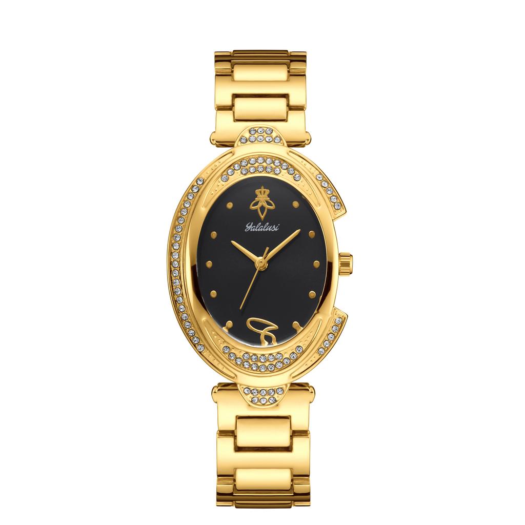 Vintage Leichter Luxus Damen Armbanduhr Runde Damen Armbanduhr Uhr Vintage Gold Einfach