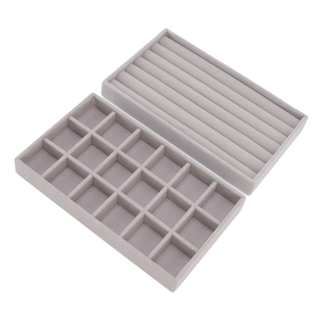 Schmuckaufbewahrungsbox Verschiedene Fächer Platzsparend Beflocktes Tuch Schmuckauswahl Ausstellungs-Aufbewahrungsbox für Mädchen