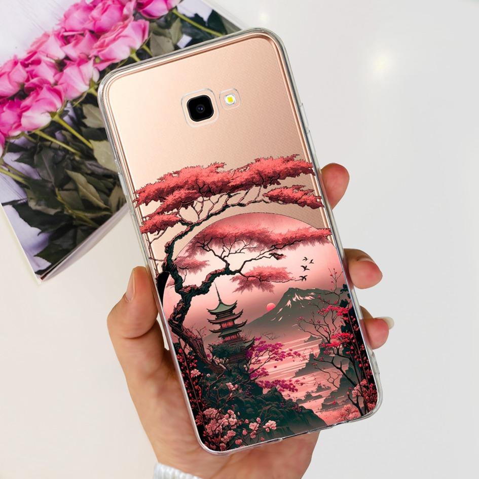 For Samsung J4 Plus Case J415 SM-J415F Silicone Cover Popular Flower Clear TPU Soft Bumper For Samsung Galaxy J4 2018 J4+ Fundas