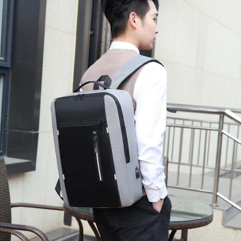 High-end Men's 15-inch Multifunctional Business Backpack with USB and Logo Printing Option