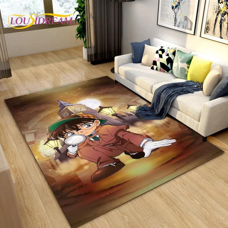 Detective Conan Cartoon Anime Area Rug,Carpet Rug for Living Room Bedroom Sofa Doormat Decoration, Kids Play Non-slip Floor Mat
