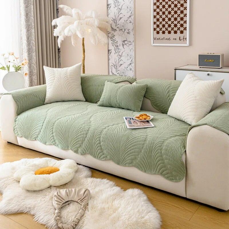 

Чехол для дивана в скандинавском стиле, утолщенный, современный, с рисунком листьев шенилла, универсальная подушка для дивана на все времена года, противоскользящие чехлы для секционных диванов 70x70cm 1pcs