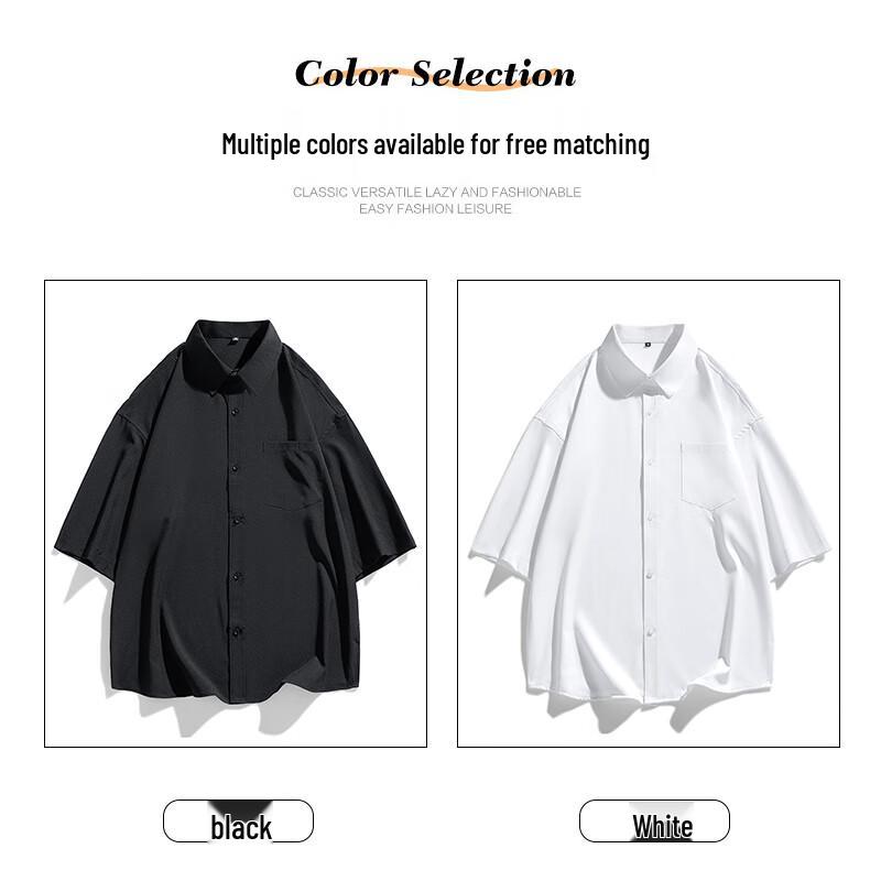 Jeanswest Men's Summer Loose-Fit Short-Sleeve Casual Shirt