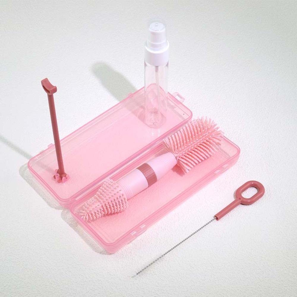 Silikon Flaschenreinigungsbürsten-Set mit Aufbewahrungsbox Baby-Nippelbürsten-Set Outdoor-Reise