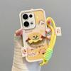 KEYSION Cartoon Cute Plush Embroidery Case for OPPO Reno13 5G with Lanyard Silicone Shockproof Phone Cover for OPPO Reno 13 Pro 5G