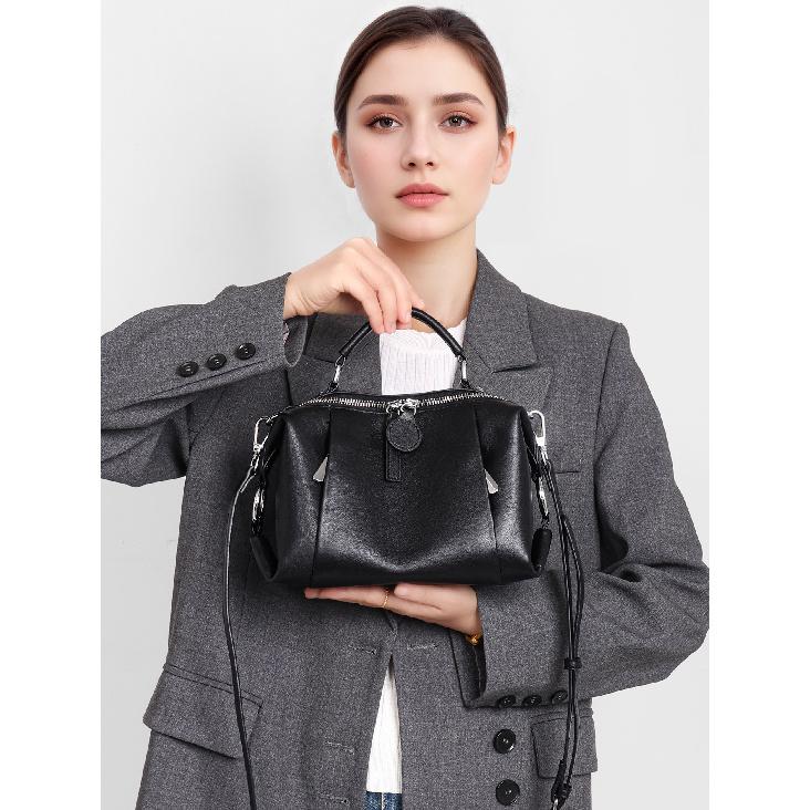 Women's New Single Shoulder Underarm Bag Geometric Bag Genuine Leather Pillow Bag Top Layer Cowhide Crossbody Commuter Bag