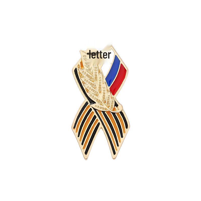 Simple Creative Wheat Stripe Lapel Pin Brooch Enamel Metal Badge