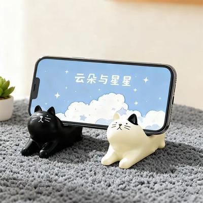 Kreativer Katzen-Handy-Ständer Niedliches Katzenmodell Handy-Aufbewahrungsständer Heim-Büro Schreibtisch-Dekoration Schmuckstück Geburtstagsgeschenk