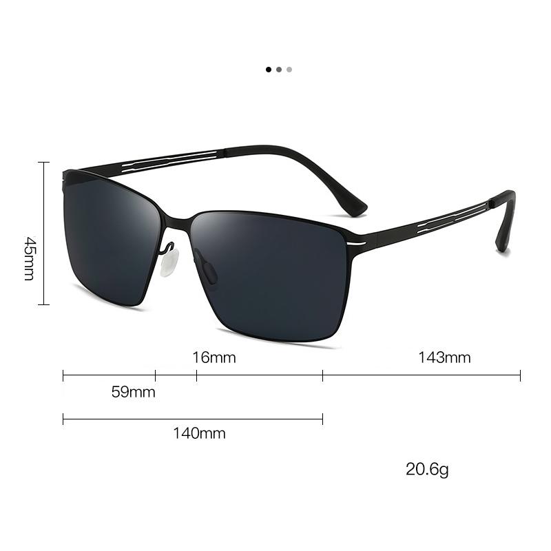New Sunglasses Fashionable Metal Ultra Light Men Square Driver Driving Sunglasses 5138
