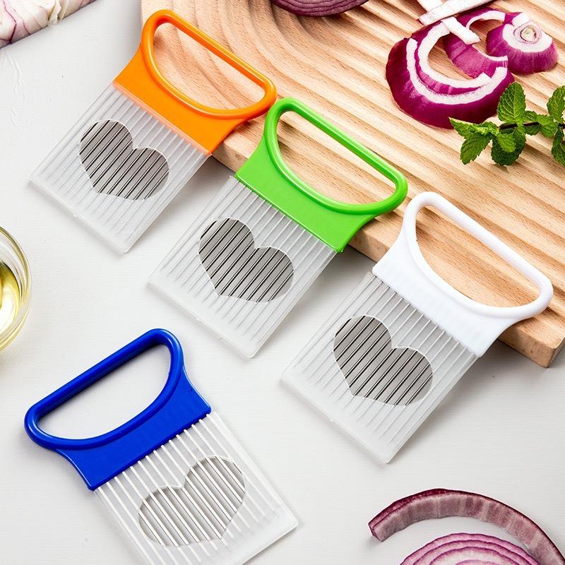 2 Pcs Onion Cutting Helper, Kitchen Vegetable Cutter, Meat Tenderizer Needle, Slicer, Hand-Protected Onion Cutting Needle
