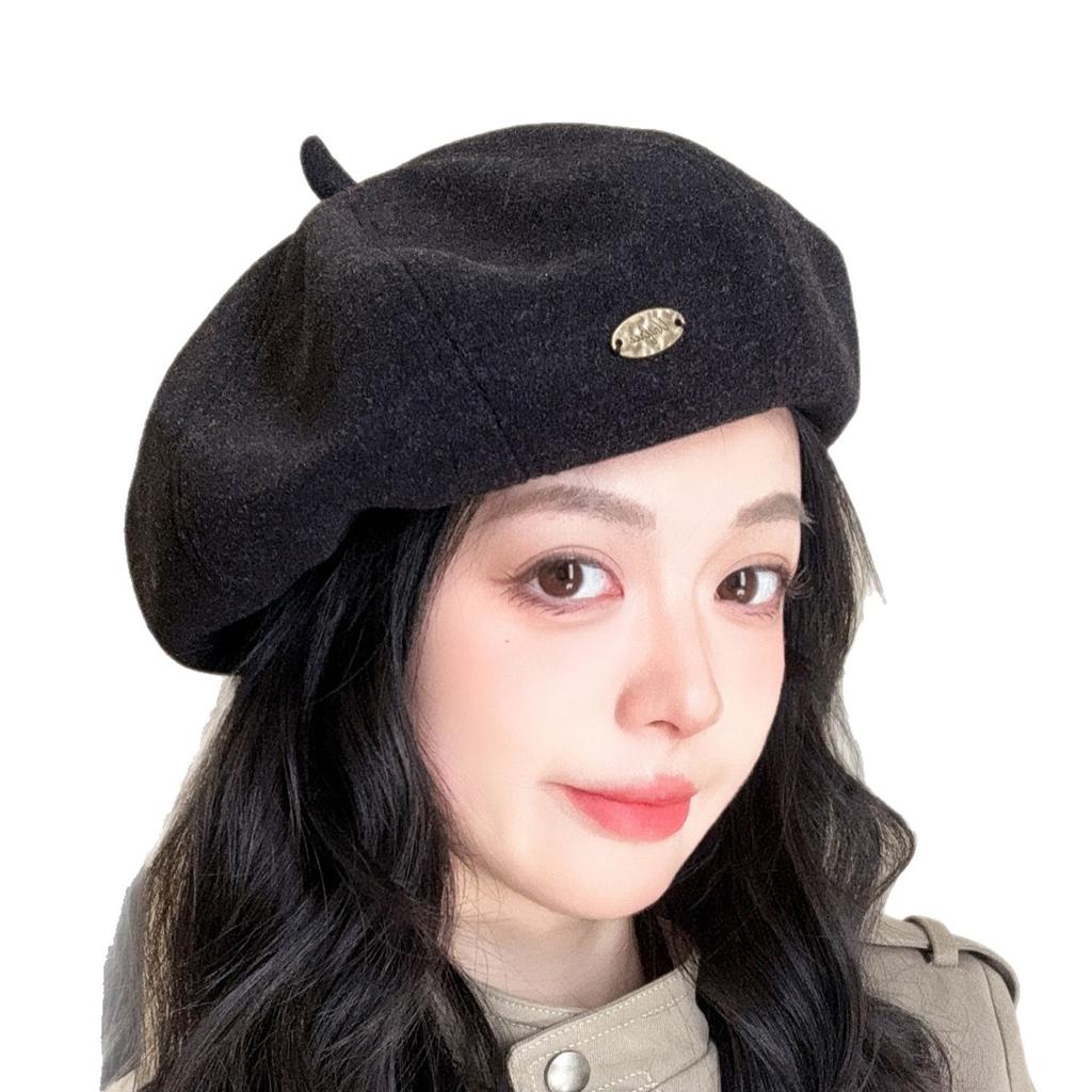 Solid color beret autumn dome naked casual youth shopping Korean version versatile unisex newsboy hat