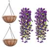 2/4Pcs UV-Resistant Artificial Flowers Morning Glory Eucalyptus Hanging Flower Plants Wedding Home Outdoor Garden Decoration