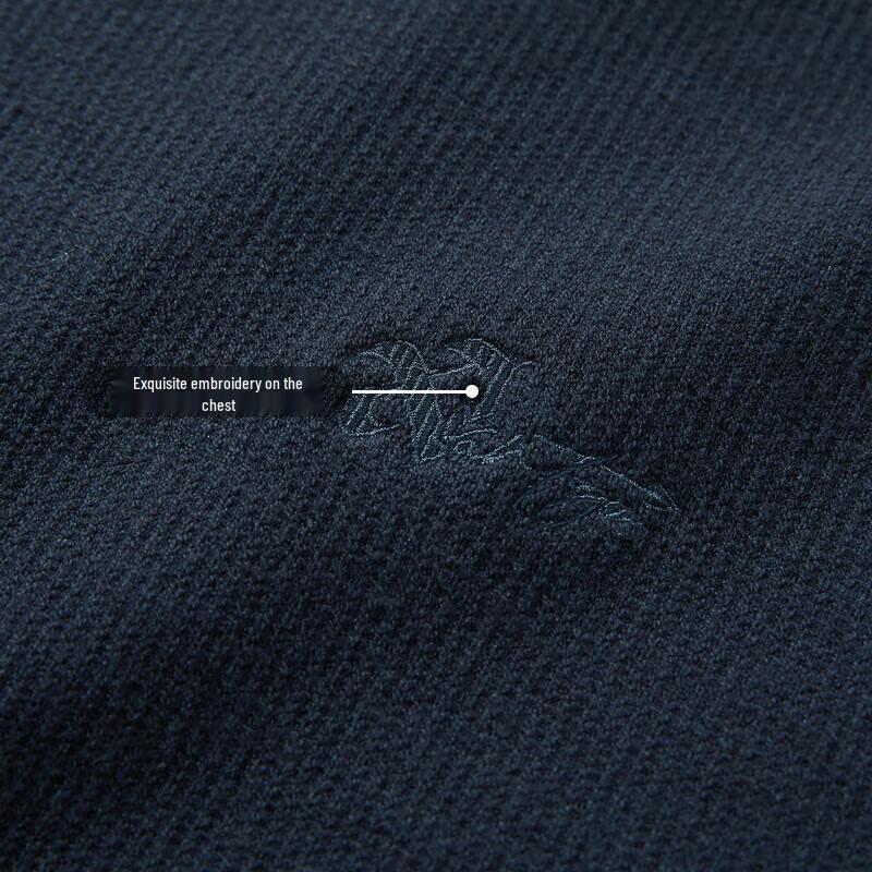 HLA Herren Strickpullover mit doppeltem Kragen