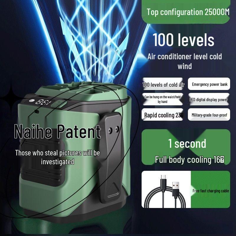 

Portable Neck or Waist Cooling Fan with Long Battery Life & Strong Wind Power for Outdoor Use Standard 5000mAh