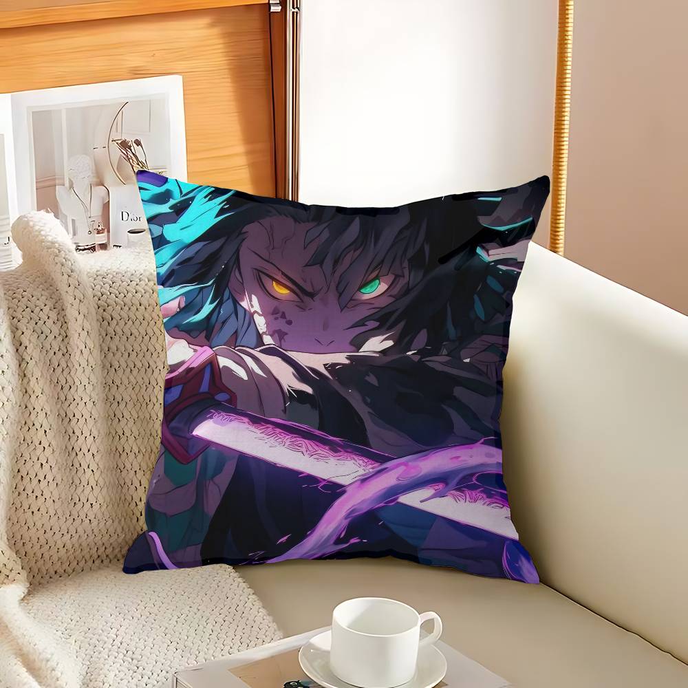 Anime Demon Slayer Kochou Shinobu Stitch Lucky Dragon Pillow Cover Sofa Cushion Cover Home Room Decoration Children Gift