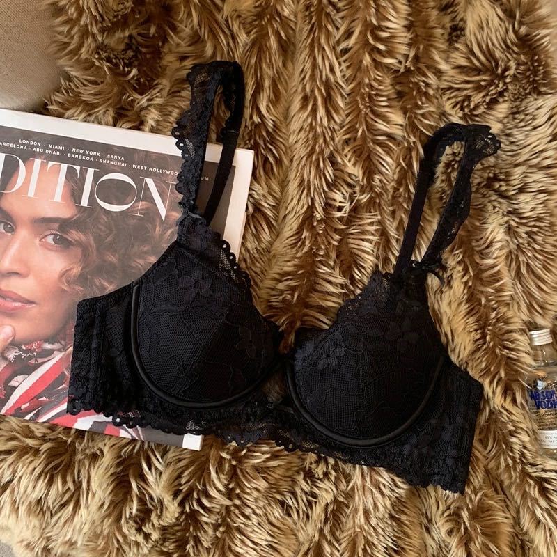 Soutien-gorge sexy en dentelle pour sous-vêtements pour femmes, type ajustement à fermeture latérale, maintien supérieur, pour petite poitrine, montre les grands soutiens-gorge