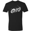 Motorcycle Tee T Shirt White 100% Cotton Vtg Art Chopper Bobber Racing