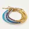 Vlen Women's Adjustable Bracelet with Textured Corrugated Beads Bijoux Natural Stone Dainty Jewelry Gift