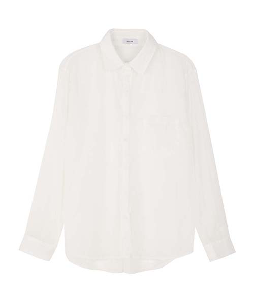 Pluna Studio See-Through Loose Shirt_White