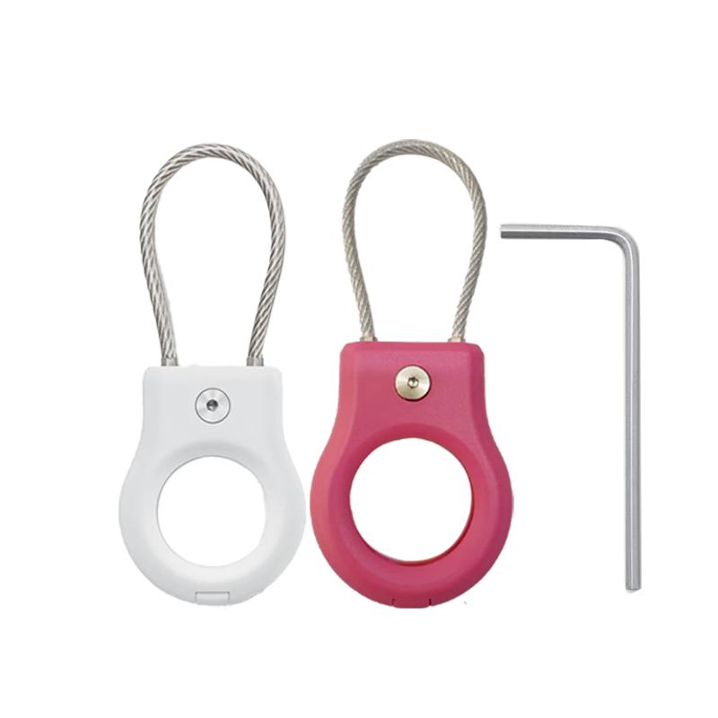 2Pcs Colours For Apple AirTag Case With Steel Wire Cable Secure Holder For Air Tag Lock Protective Case Key Ring For Luggage Tag