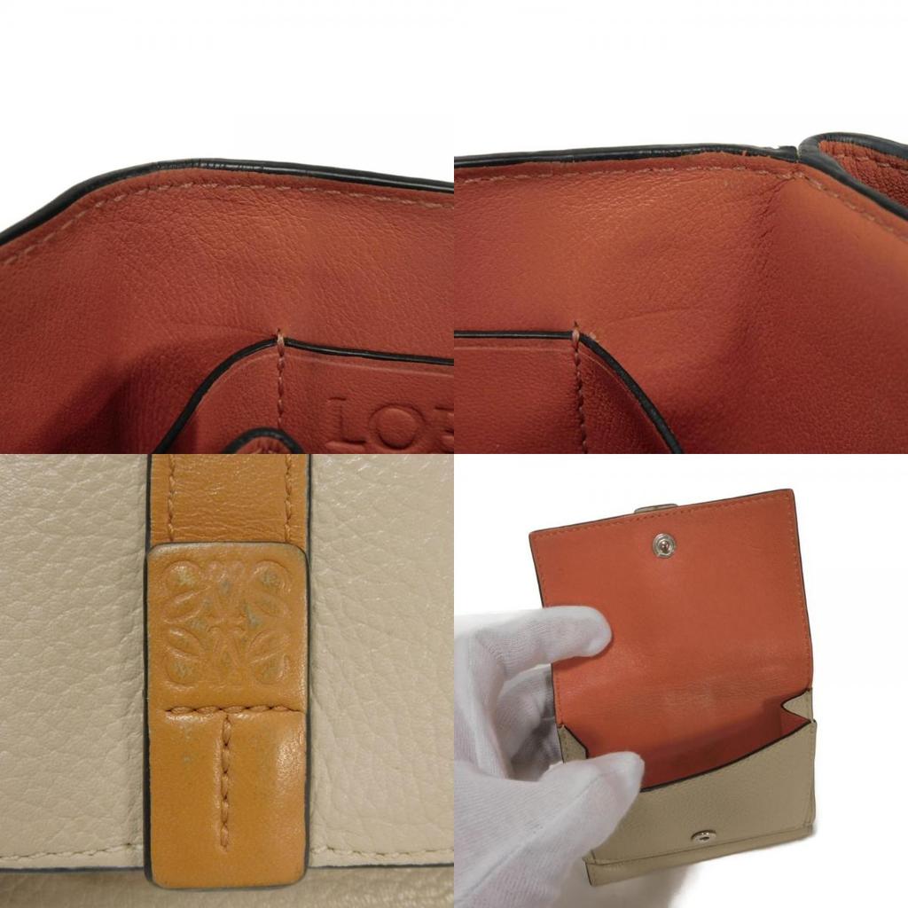 Used 12695 Trifold Wallet C660S26X03 7942 Honey Trio Color Greige Anagram Embossed Light Oat Unisex from Japan AUTHENTIC